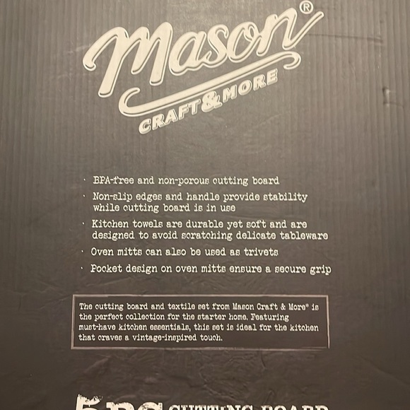 MASON CRAFT & MORE‎ 5 Pc Nylon Kitchen Tool & 5 Pc Cutting Board & textile set - Picture 6 of 10